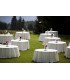 Nappe ronde blanche diam 180 cm mise en place