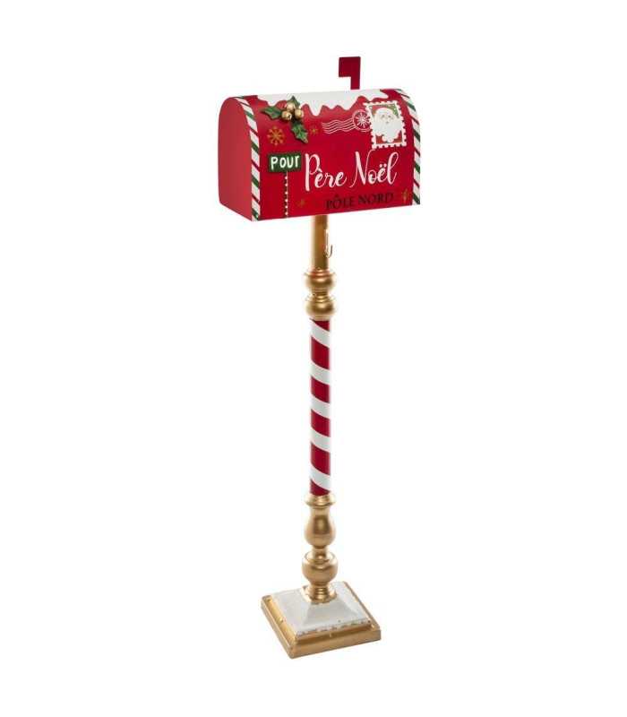 Red Santa Claus mailbox for rent, Christmas decoration accessory, product photo on white background, 126 Events