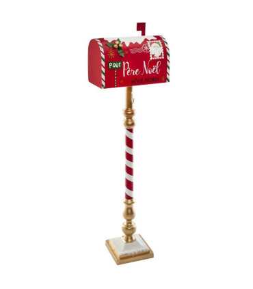Red Santa Claus mailbox for rent, Christmas decoration accessory, product photo on white background, 126 Events