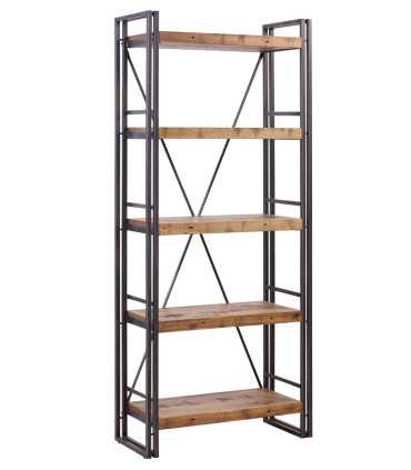 Etagère métal et bois H 190 cm