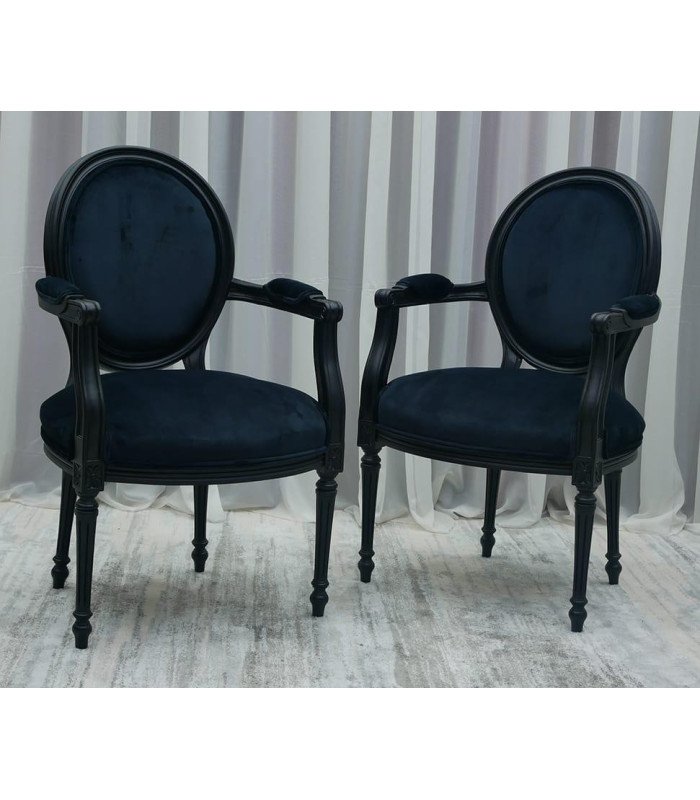 Black velvet armchair rental