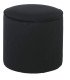 Pouf rond en velours noir Ø 39 cm sur fond blanc