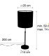 Rental table lamp red shade H 50 cm