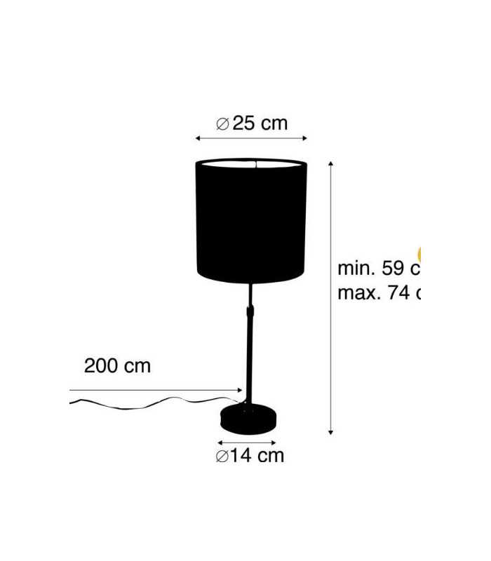 Rental table lamp red shade H 50 cm