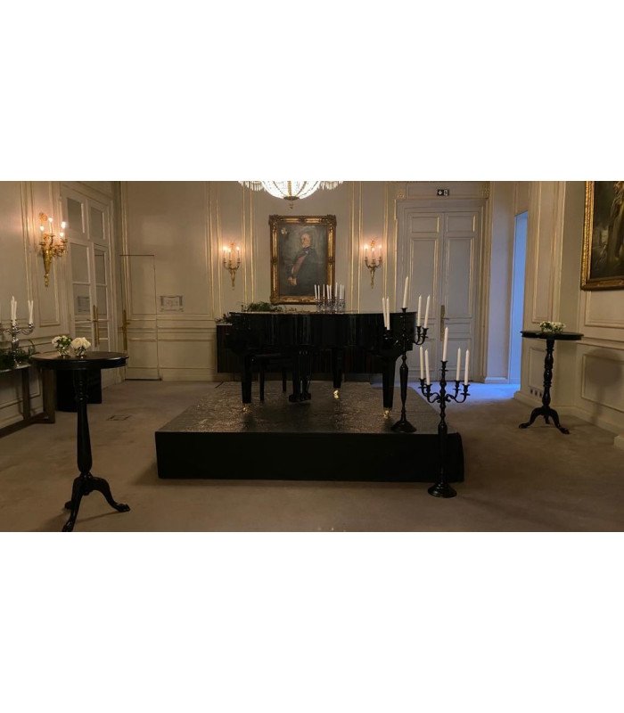 Rental black chandelier 80 cm