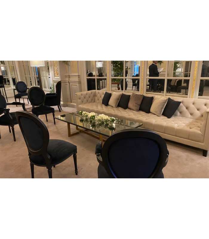 Chaise médaillon velours noir