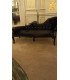 Rental Méridienne single end black wood and black velvet