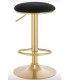 Tabouret haut noir et doré réglables sur fond blanc, vue produit