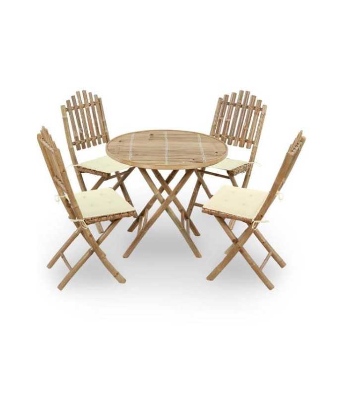 salon de jardin en bambou