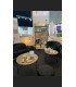 Black velvet bench seat
