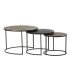 Set de tables basses art déco dorée, cuivrée et noir