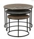 Set de tables basses art déco dorée, cuivrée et noir