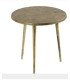 Table basse en métal martelée dorée D 38 cm