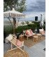 Macramé parasol with furniture