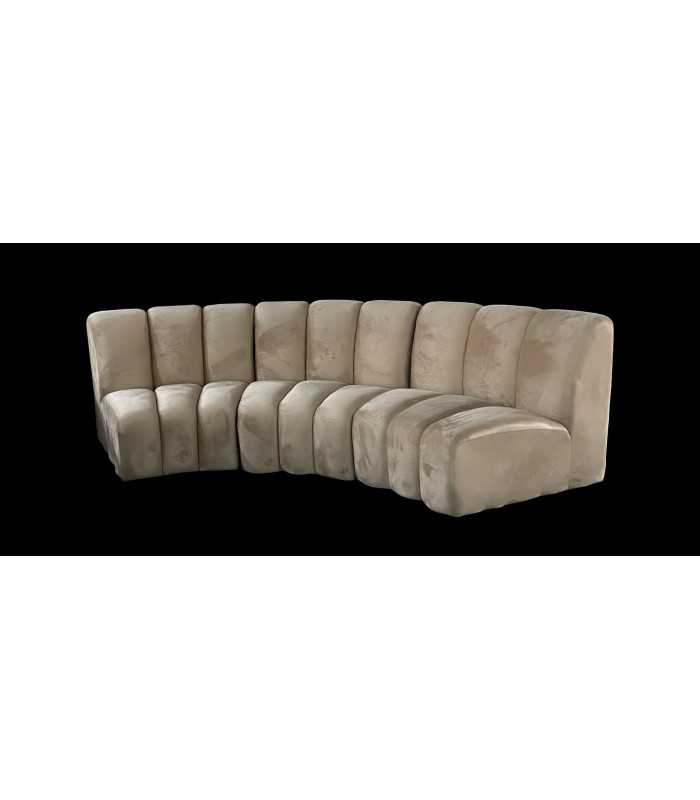 Chauffeuse en velours beige