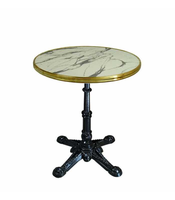 Plateau marbré cerclé laiton Diam 60 cm