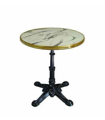 Marbled brass-ringed tray Diam 60 cm