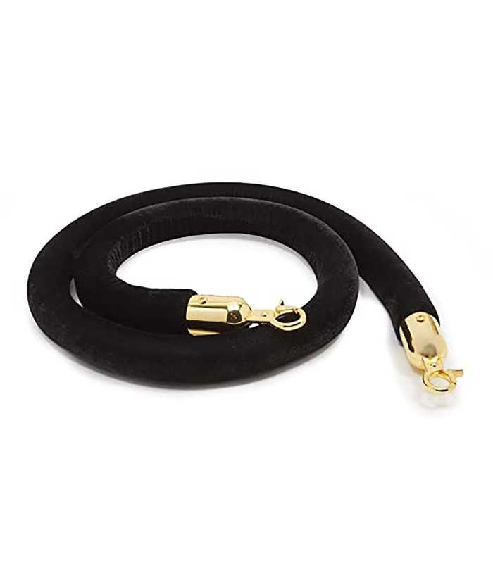 Black velvet cord for bollard