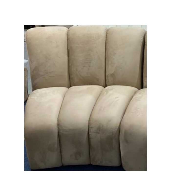 Chauffeuse en velours beige