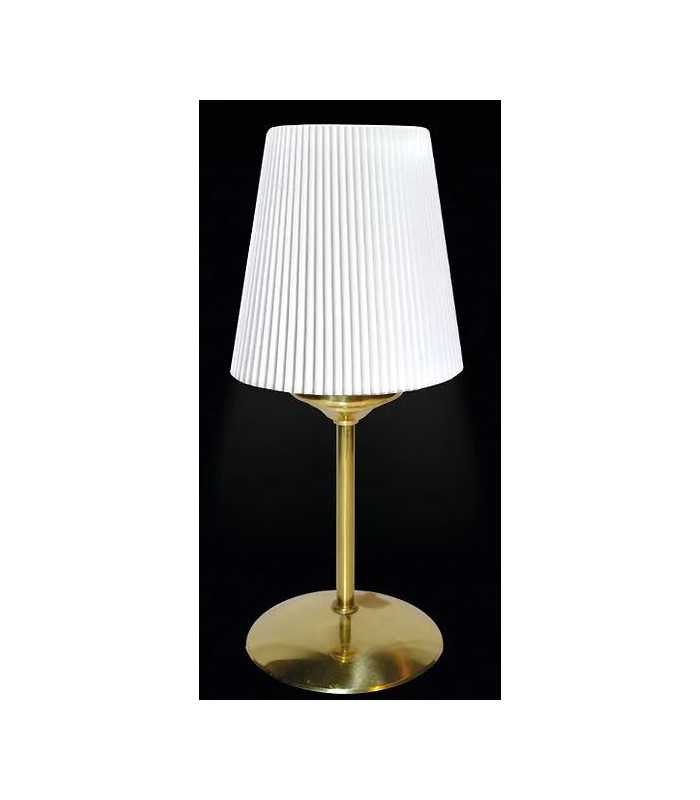 Led lamp white pleated shade