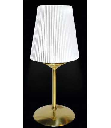 Led lamp white pleated shade