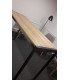 Table haute console métal et bois H 105 x p 70 x 