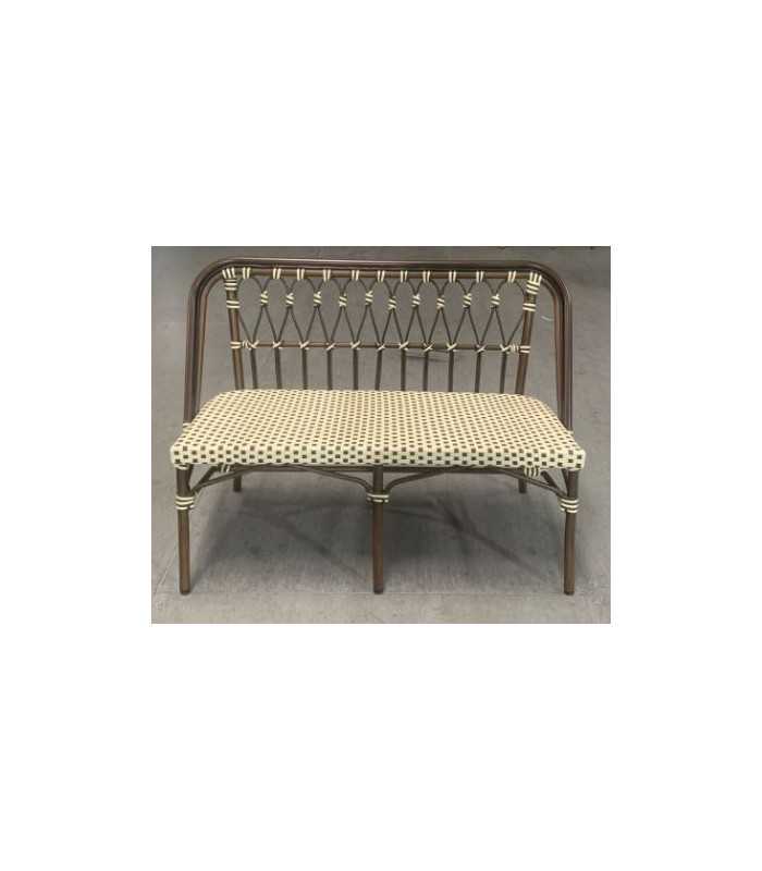 Marais woven rattan bench, length 115 cm