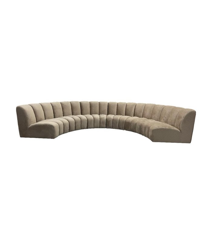 Chauffeuse en velours beige le module