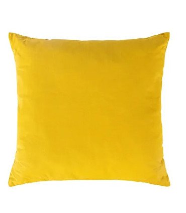 coussin tissu suédine jaune 40 x 40 cm sur fond blanc