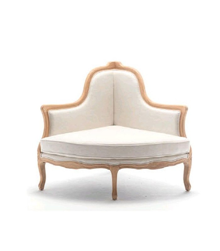 Versailles beige fabric corner armchair