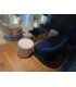 Black velvet bench seat for rent Erika 2-seater lounge bench