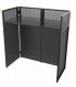structure arrière du DJ booth pliable pour espace de mixage événementiel sur fond blanc