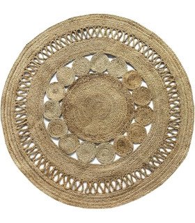 Round jute carpet Diam 150 cm