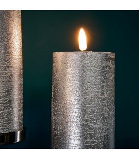 Bougie led 3 d rechargeable argentée