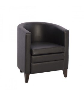 Fauteuil bridge simili cuir noir Léo