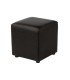 Pouf carré simili noir 40 40 cm Léo