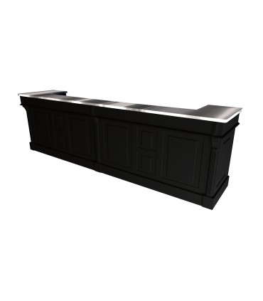 Black solid wood countertop with zinc top