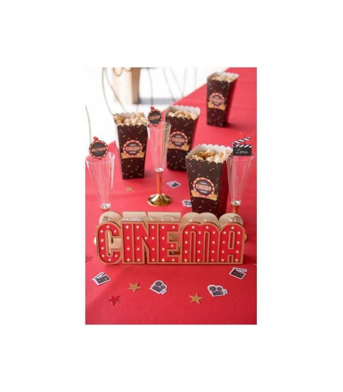 Movie night table decor