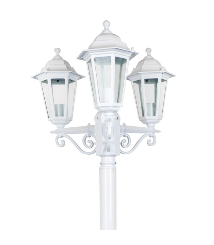 Parisian lamp post in white cast iron H 215 cm