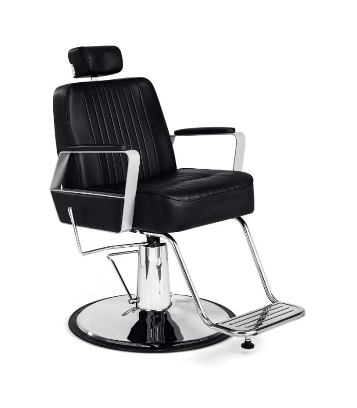 Fauteuil barbier noir et chromé Baxter