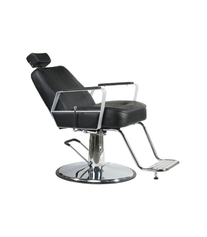 Fauteuil barbier noir et chromé Baxter