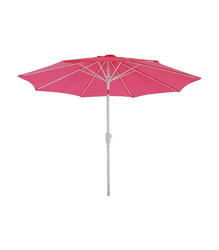 Pink 3 x 2 m tilting parasol with base