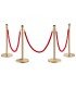 Set of gold posts & red rope L 150 cm