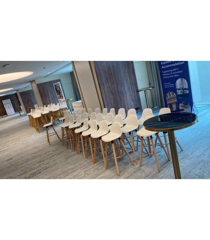 Mange debout New métal doré et plateau noir H 105