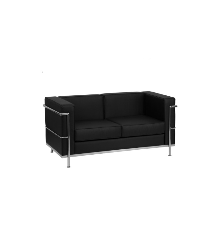 Le Corbusier white leather sofa rental