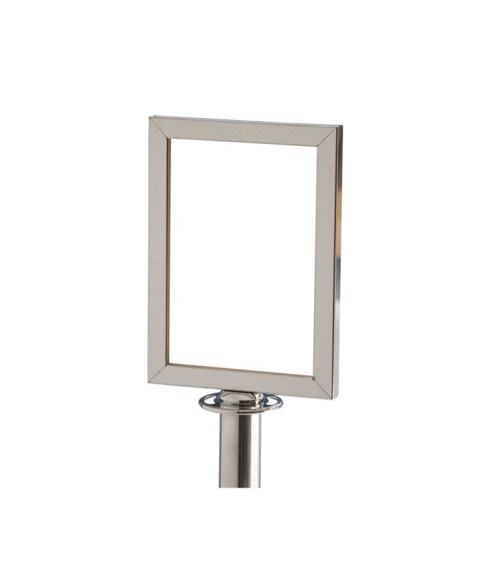 Chrome-plated metal sign for rent