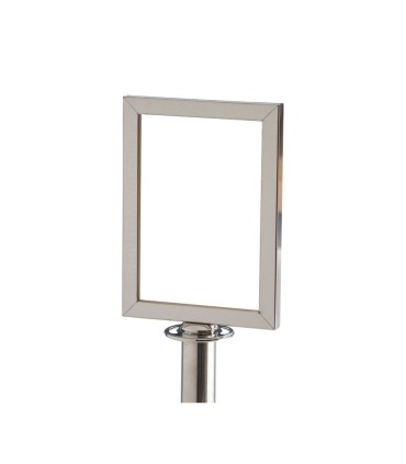 Chrome-plated metal sign for rent