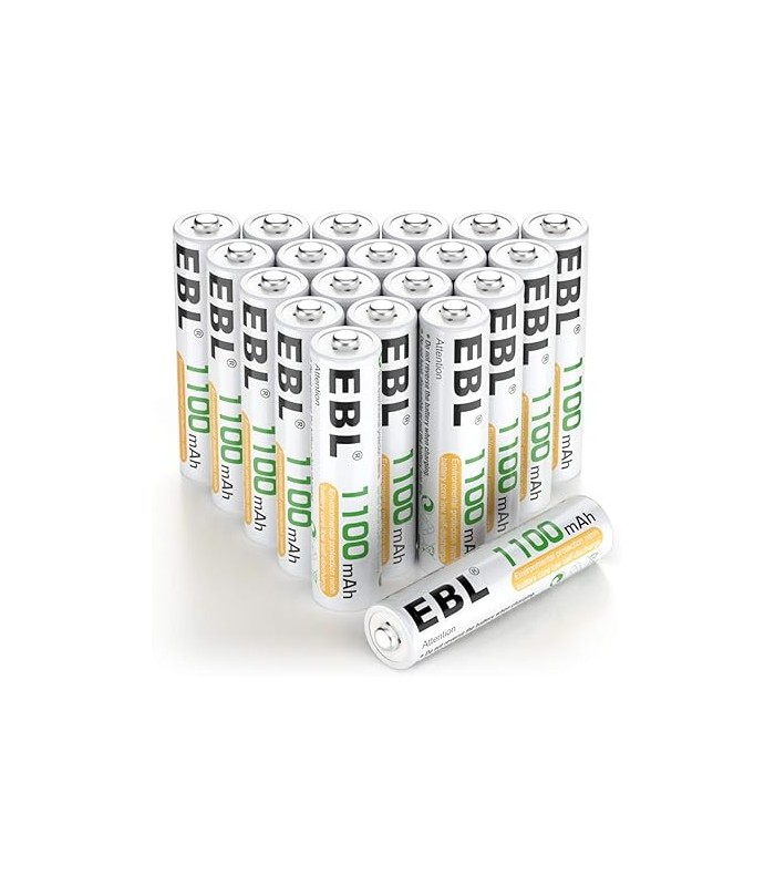Pack of 20 AAA rechargeable batteries