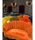 Rental Corolle orange velvet armchair L 94 x H 90 cm