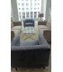 Rental grey velvet armchair